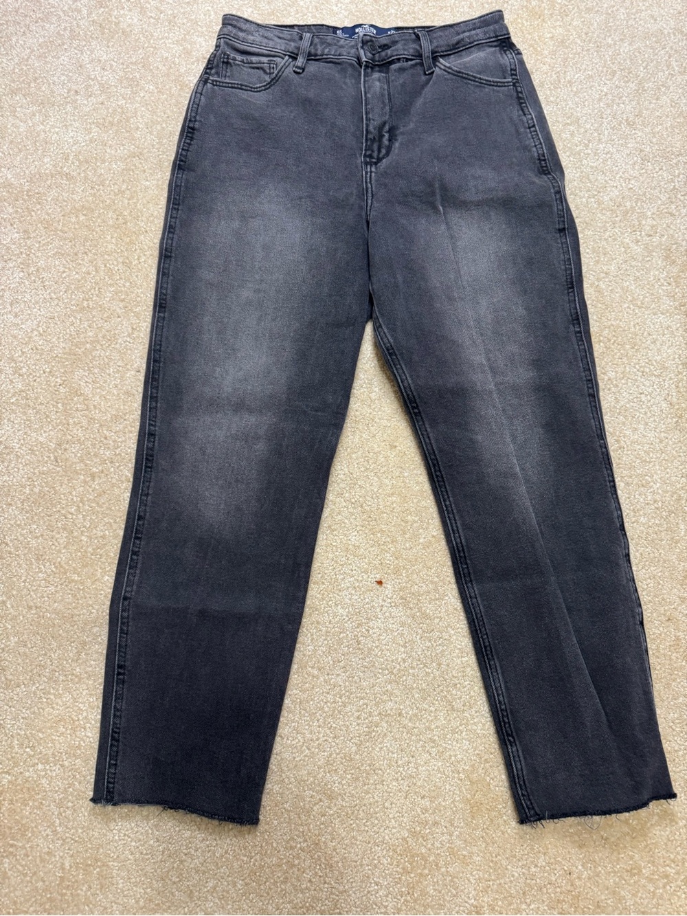 Hollister Washed Black Straight-Leg Jeans